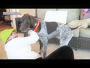 Mature with dog