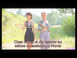 une jolie rousse  aime la bite de cheval