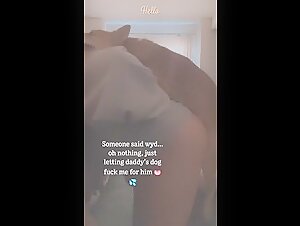 Teen getting fucked by daddy's dog